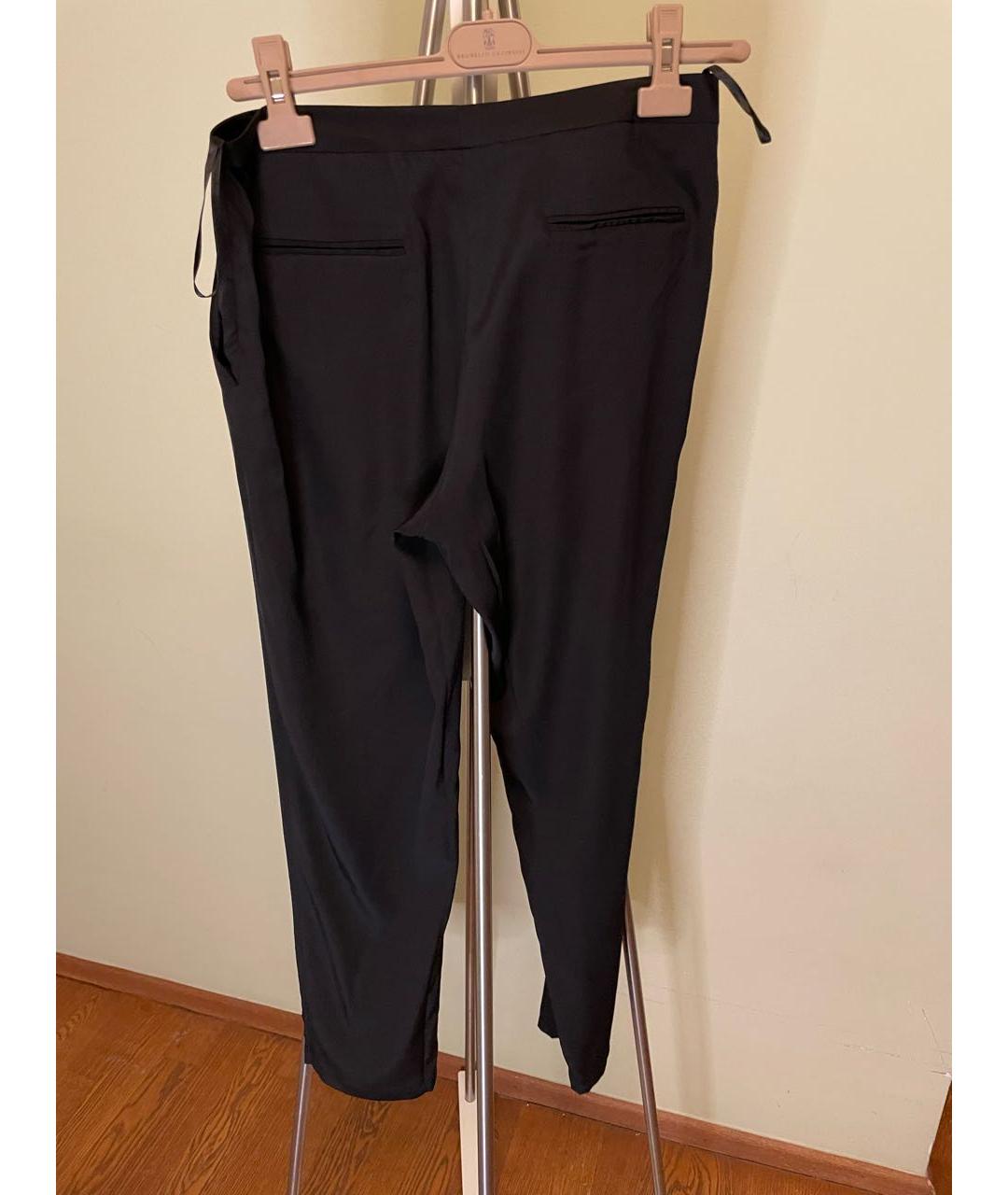 DKNY Черные шелковые прямые брюки, фото 2