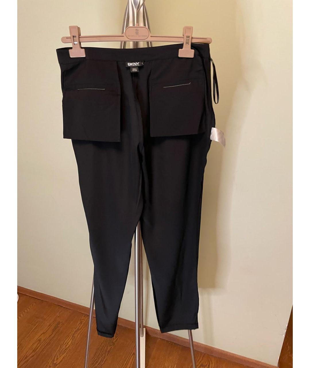 DKNY Черные шелковые прямые брюки, фото 7