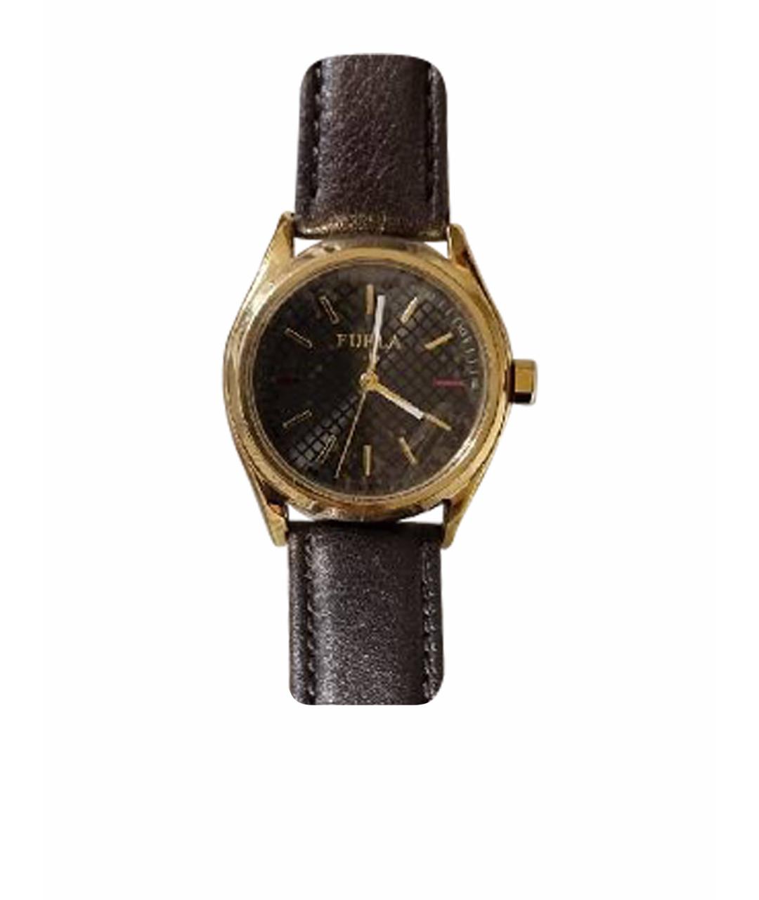 FURLA Антрацитовые кожаные часы, фото 1