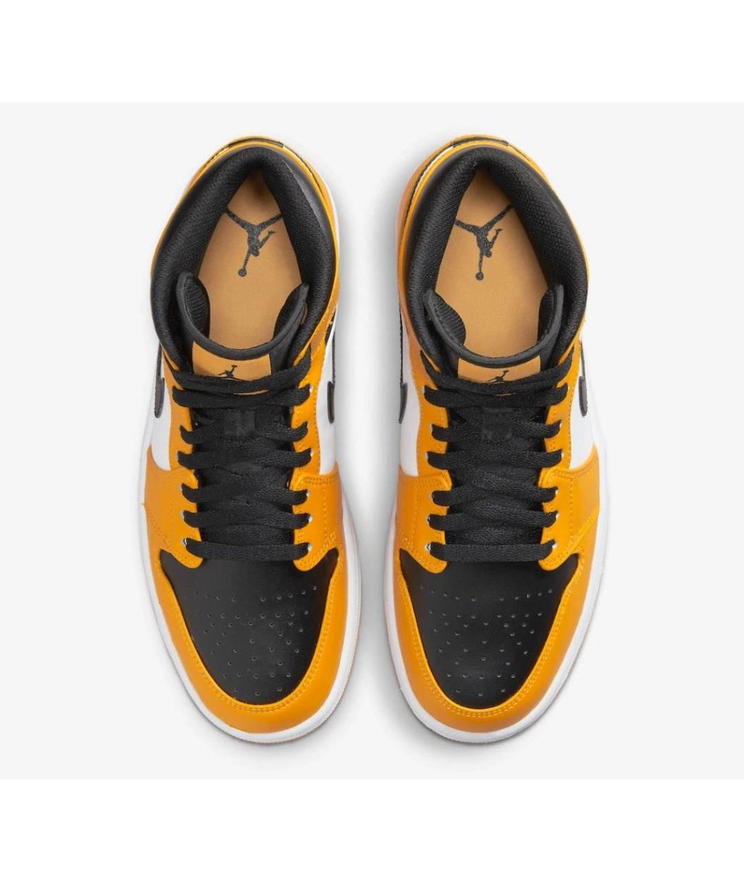 JORDAN Желтые кожаные высокие кроссовки / кеды, фото 3