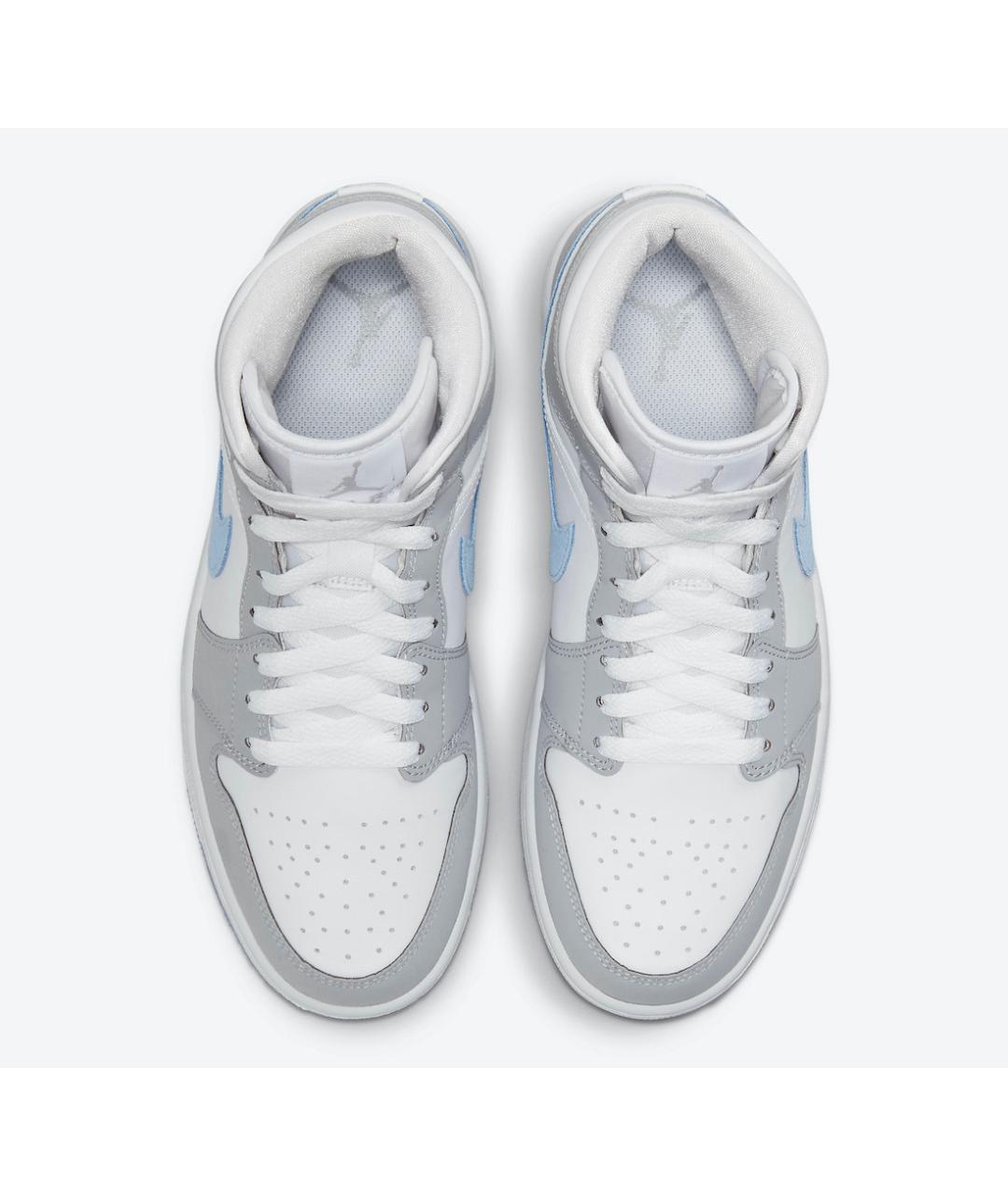 JORDAN Серые кожаные высокие кроссовки / кеды, фото 3