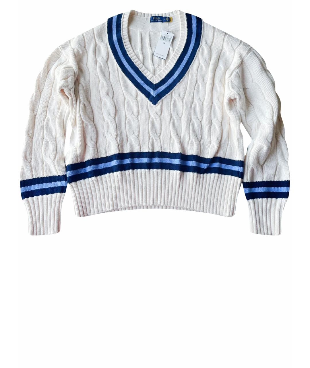 POLO RALPH LAUREN Белый хлопковый джемпер / свитер, фото 1