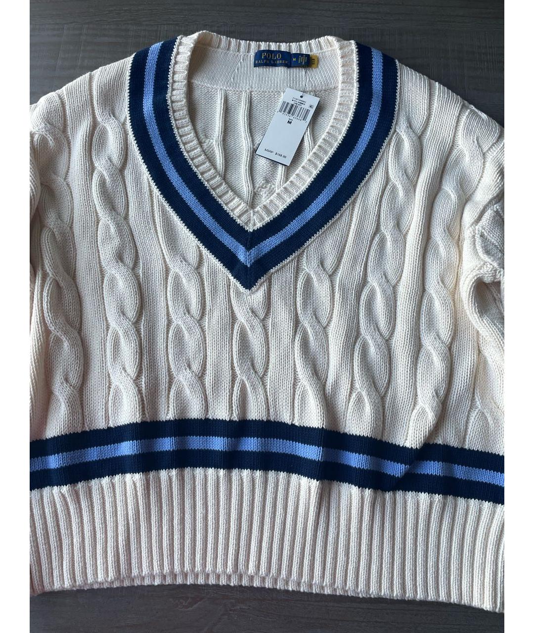 POLO RALPH LAUREN Белый хлопковый джемпер / свитер, фото 2
