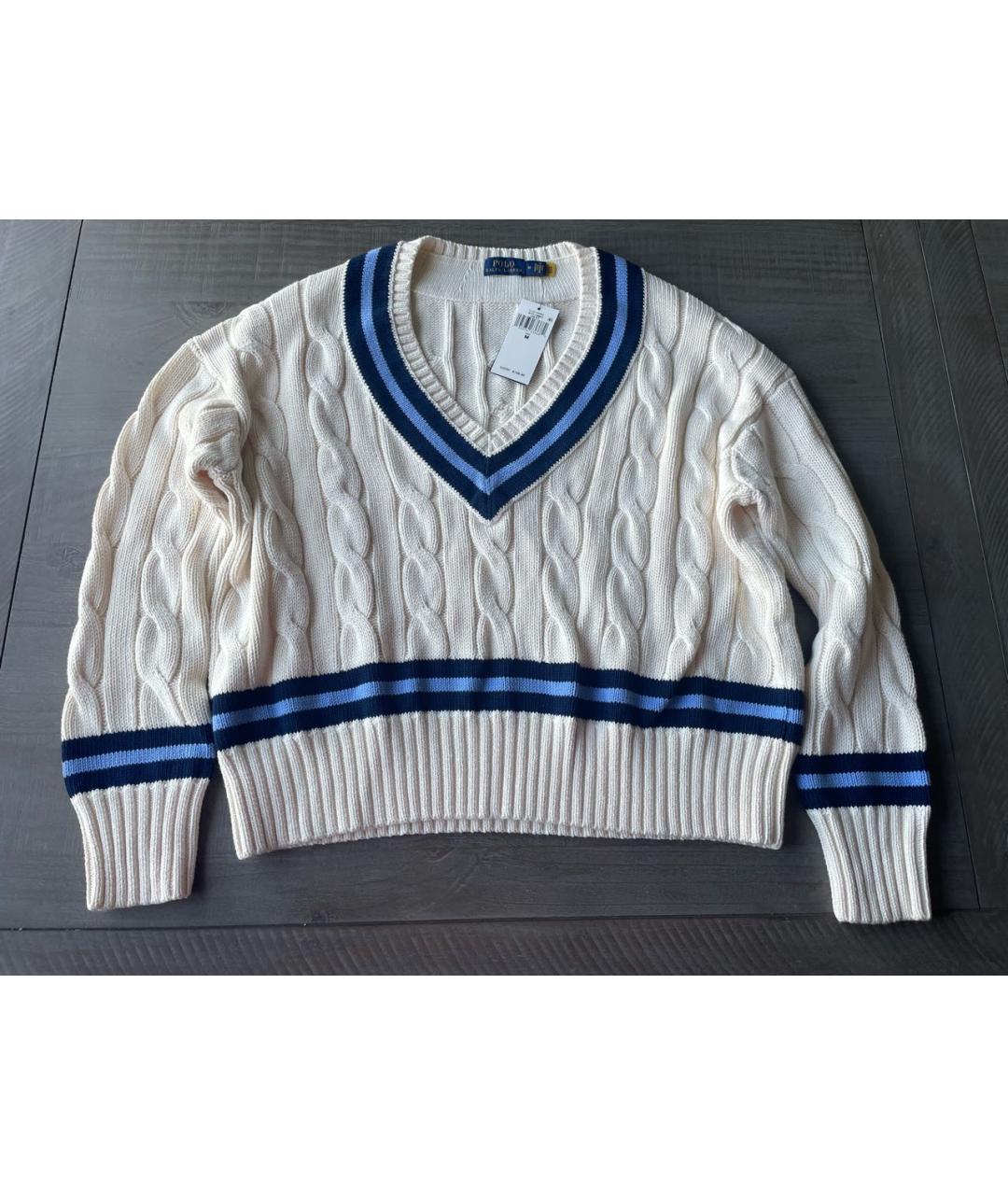 POLO RALPH LAUREN Белый хлопковый джемпер / свитер, фото 9