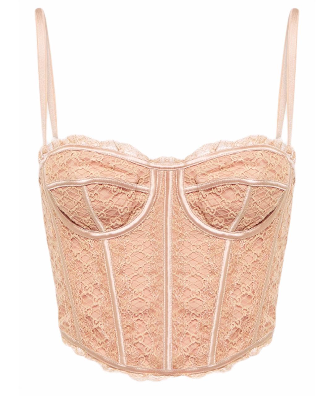 GUCCI Бежевый шелковый корсет, фото 1