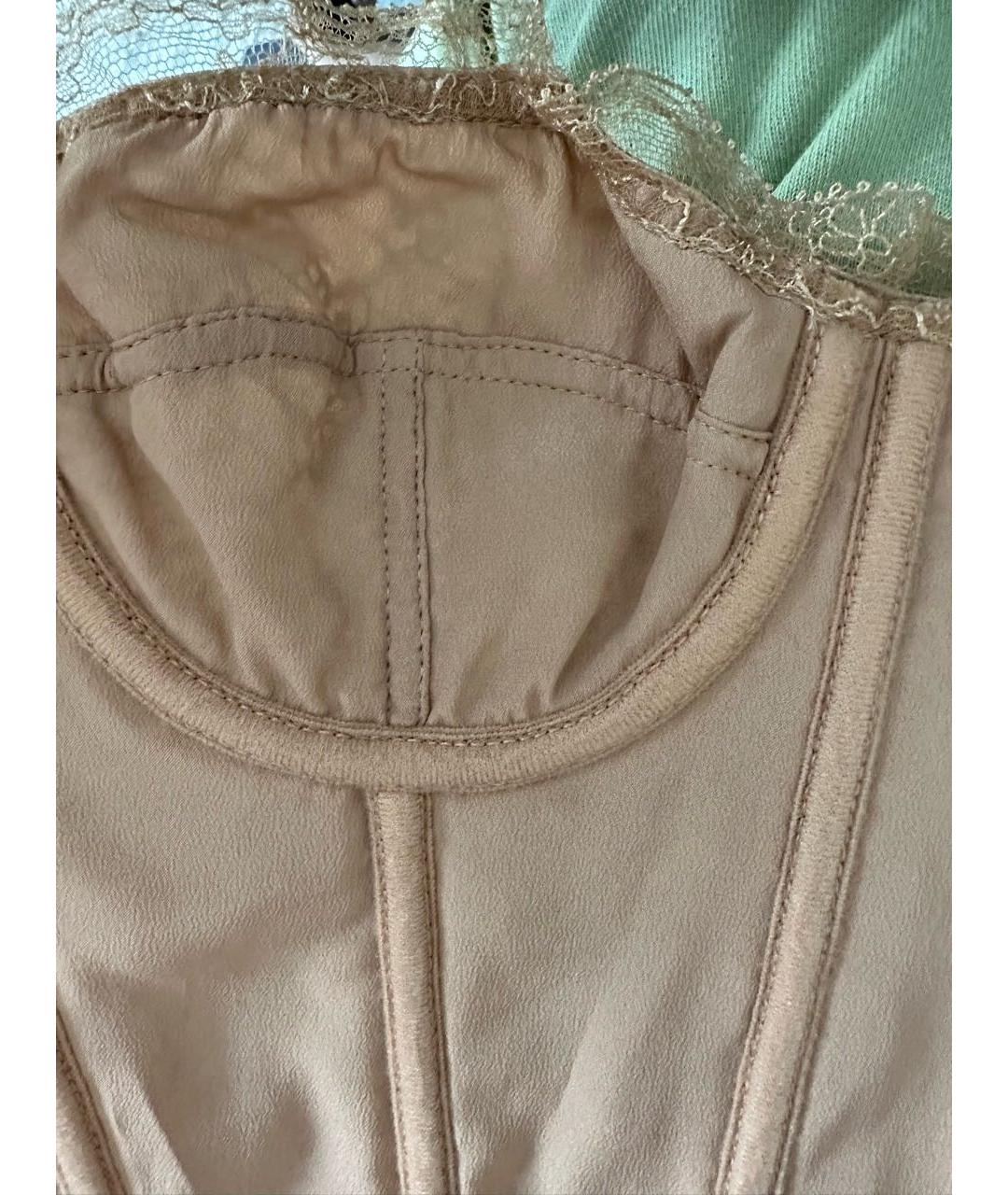 GUCCI Бежевый шелковый корсет, фото 6