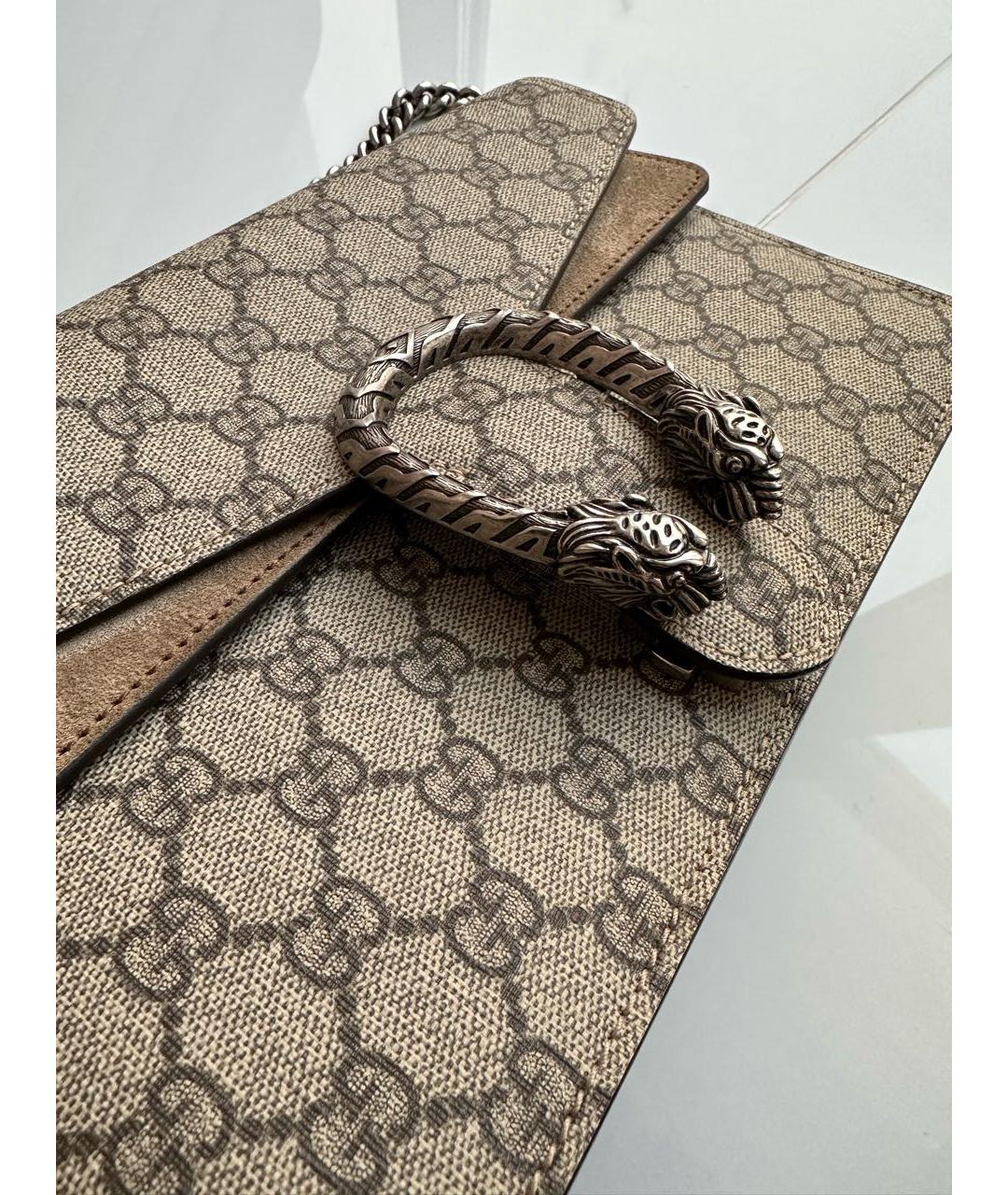 GUCCI Бежевая замшевая сумка через плечо, фото 3