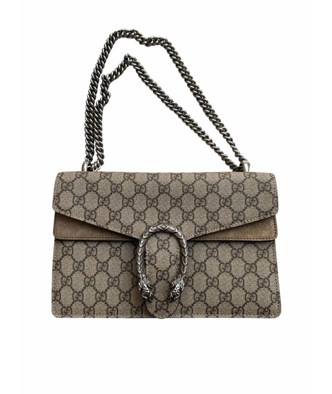 GUCCI Бежевая замшевая сумка через плечо, фото 1