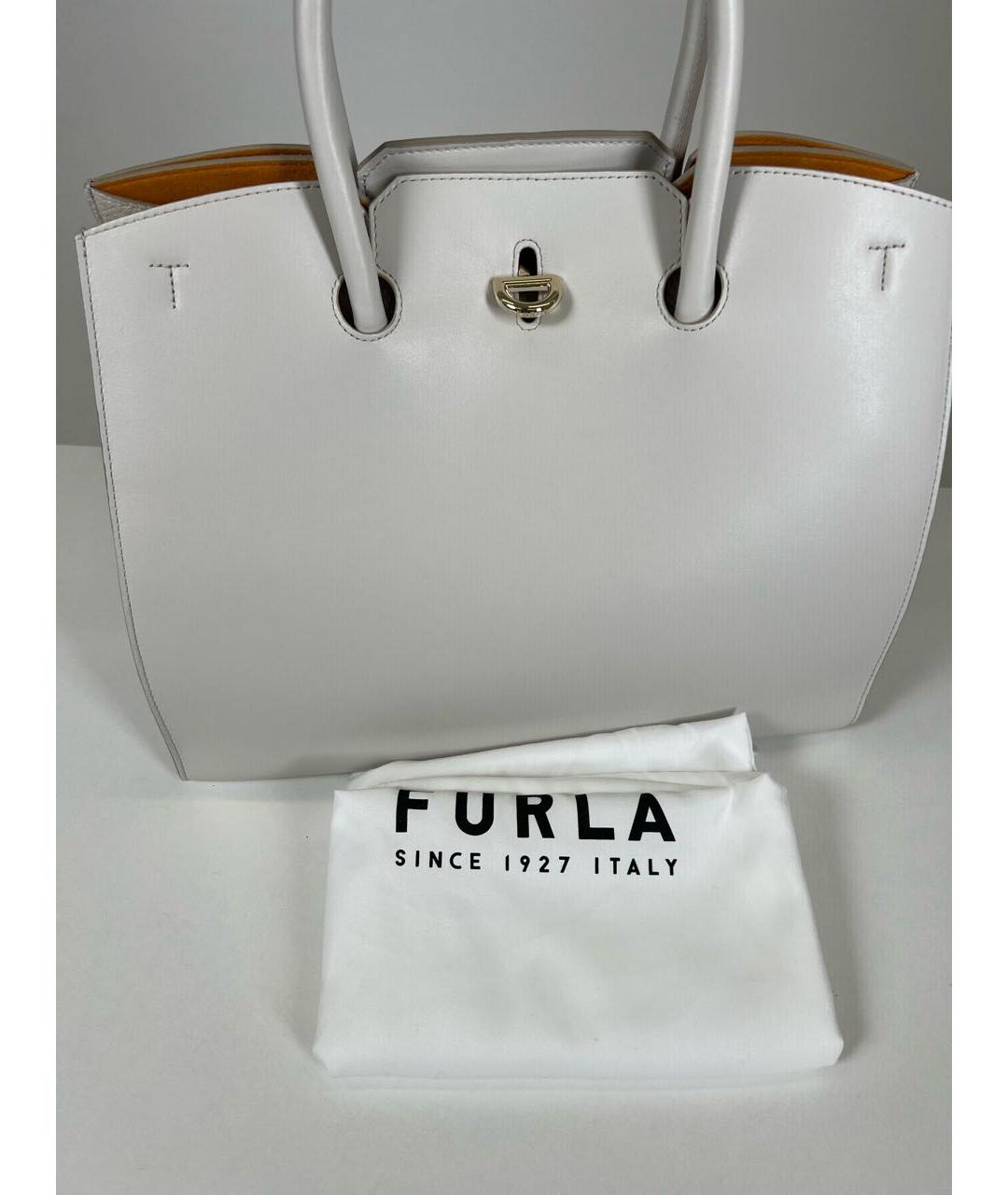 FURLA Белая кожаная сумка тоут, фото 8