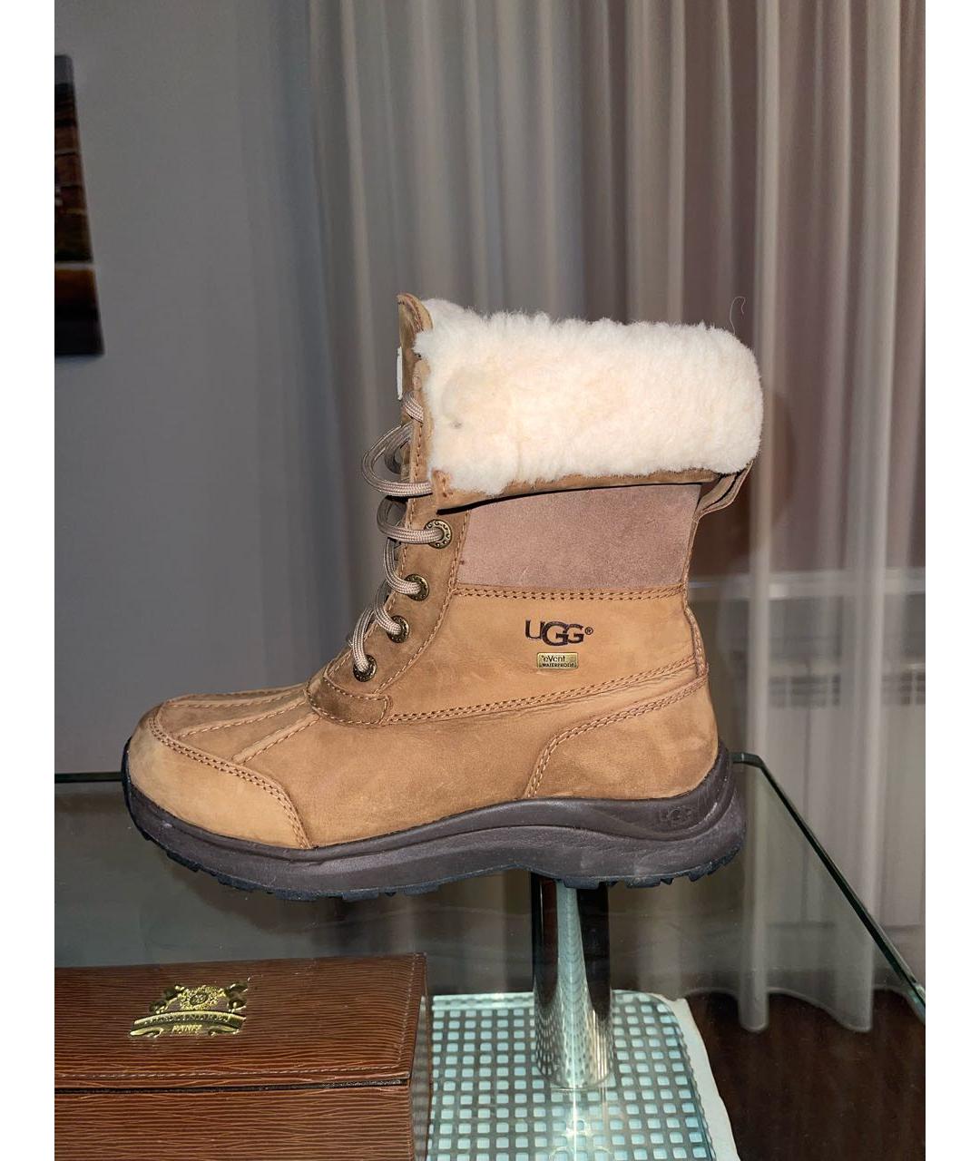 UGG AUSTRALIA Бежевые замшевые ботинки, фото 7