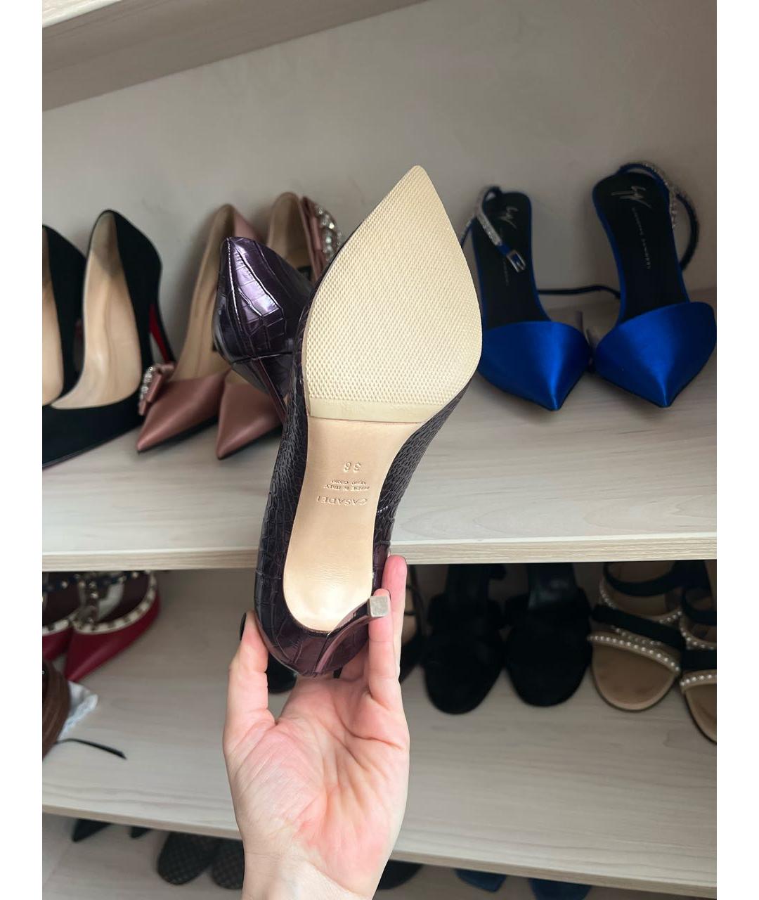 CASADEI Фиолетовые кожаные туфли, фото 6