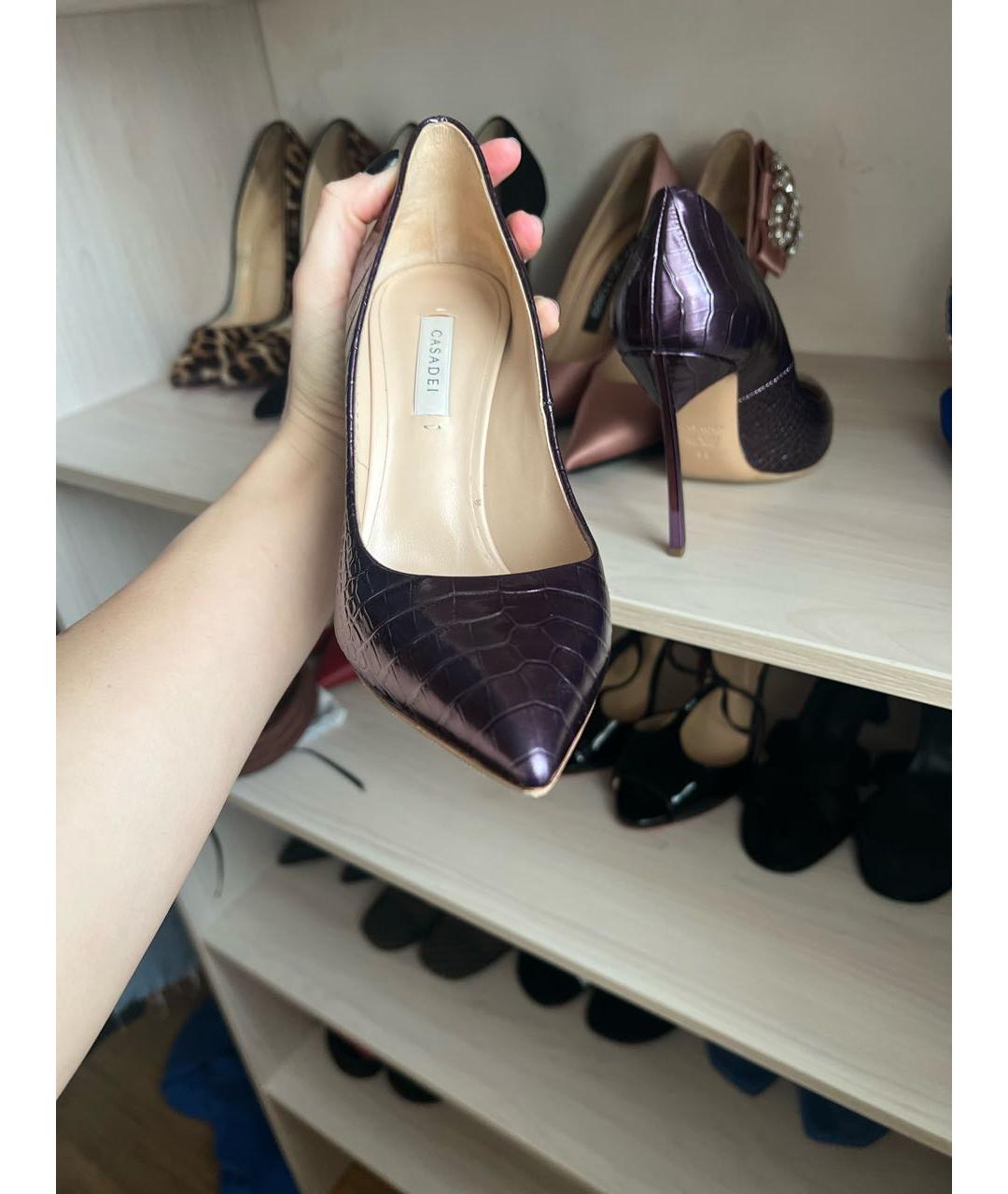 CASADEI Фиолетовые кожаные туфли, фото 7