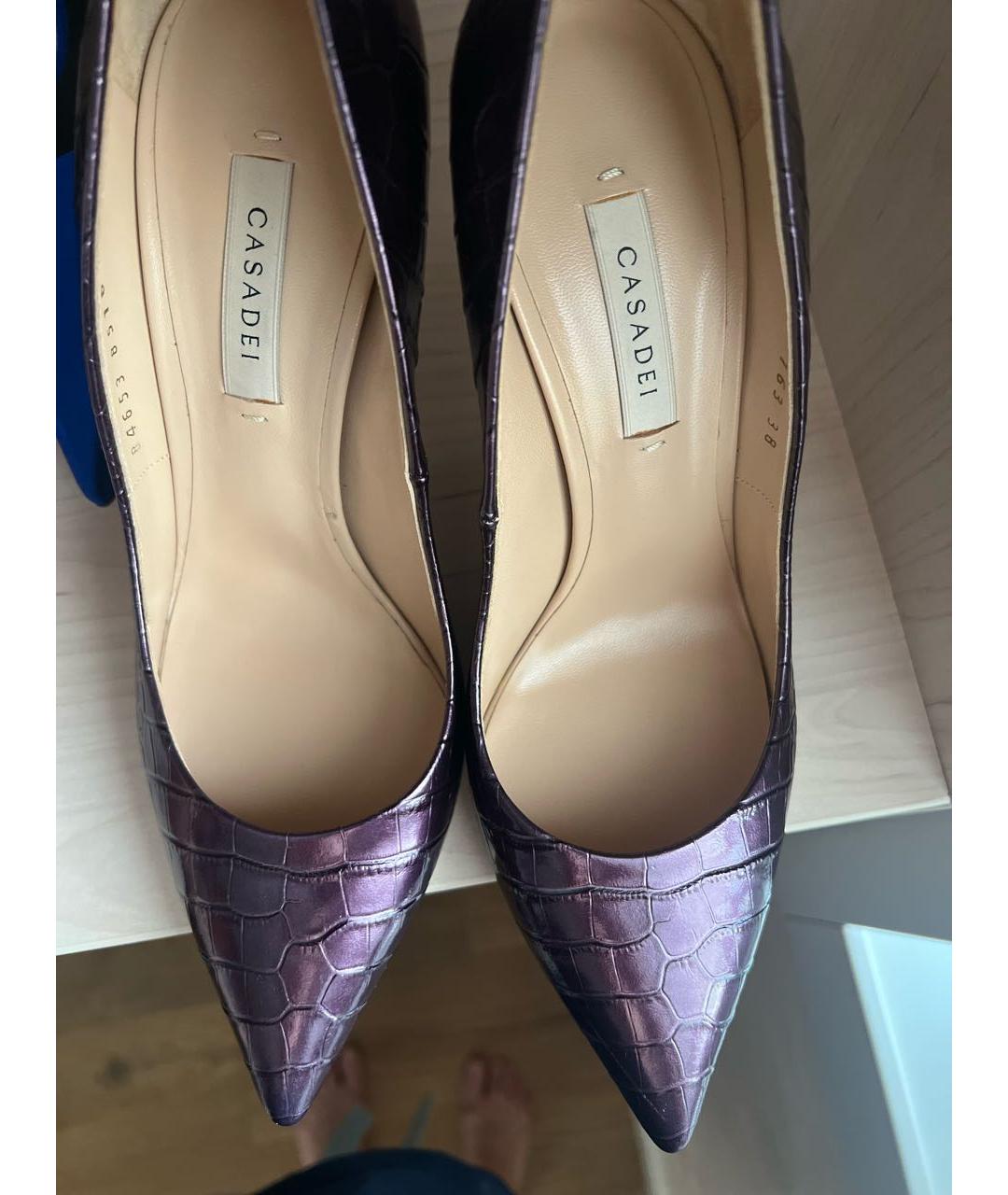CASADEI Фиолетовые кожаные туфли, фото 3