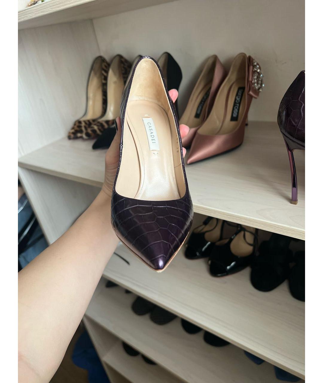 CASADEI Фиолетовые кожаные туфли, фото 8