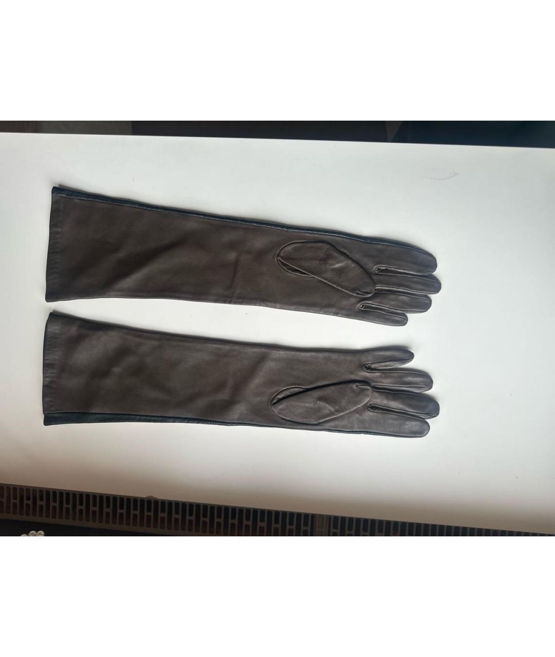PINKO Коричневые кожаные перчатки, фото 2
