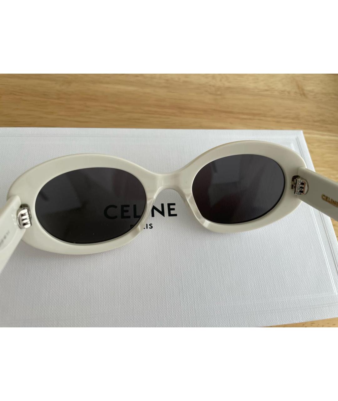 CELINE Белые пластиковые солнцезащитные очки, фото 5