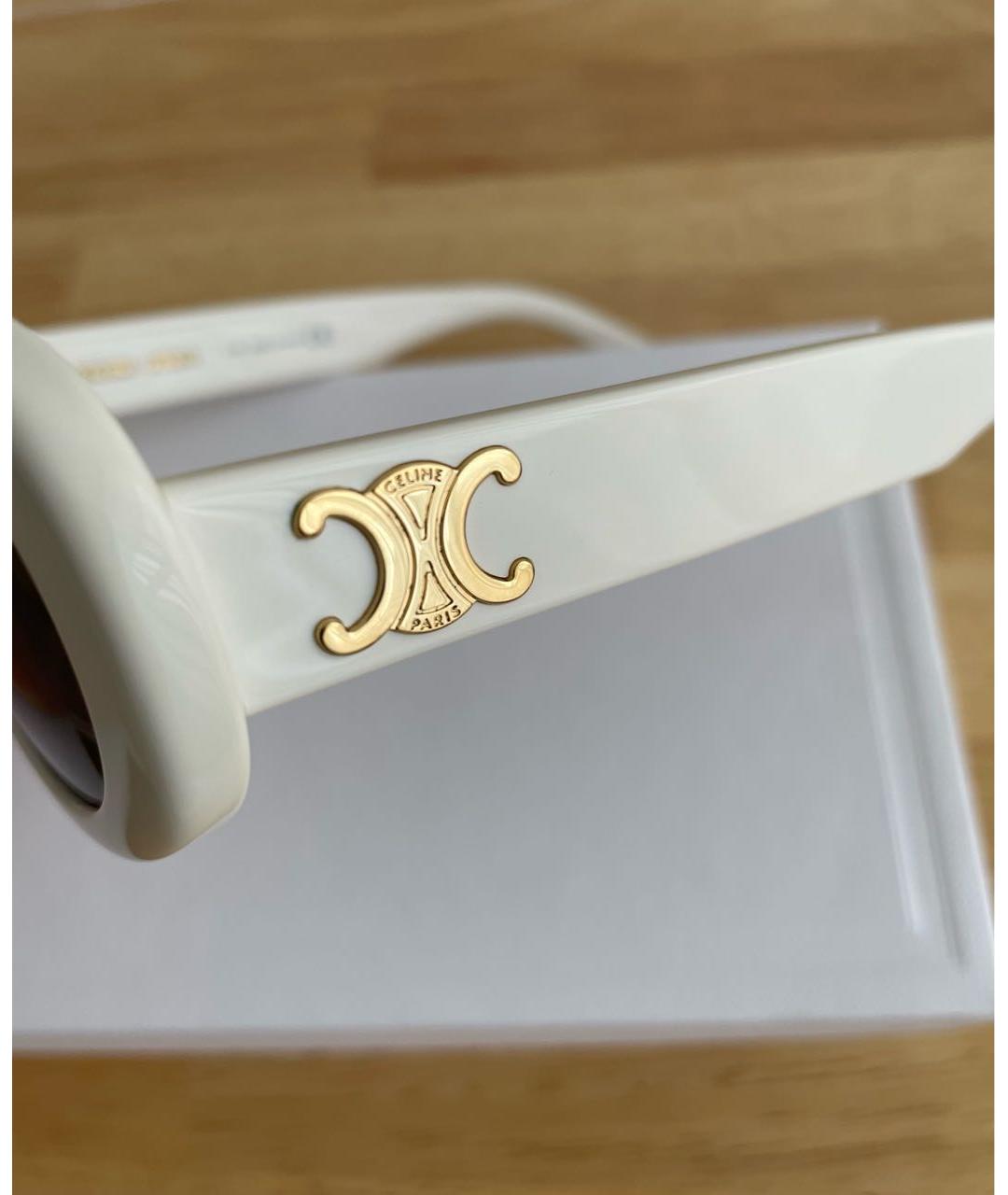CELINE Белые пластиковые солнцезащитные очки, фото 4