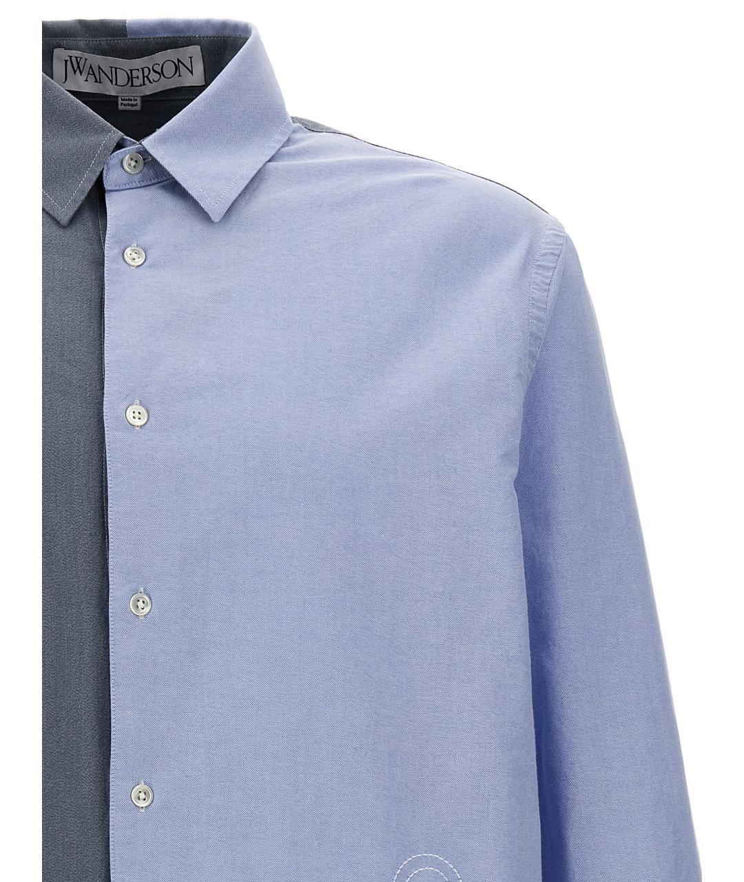 J.W.ANDERSON Синяя хлопковая кэжуал рубашка, фото 3