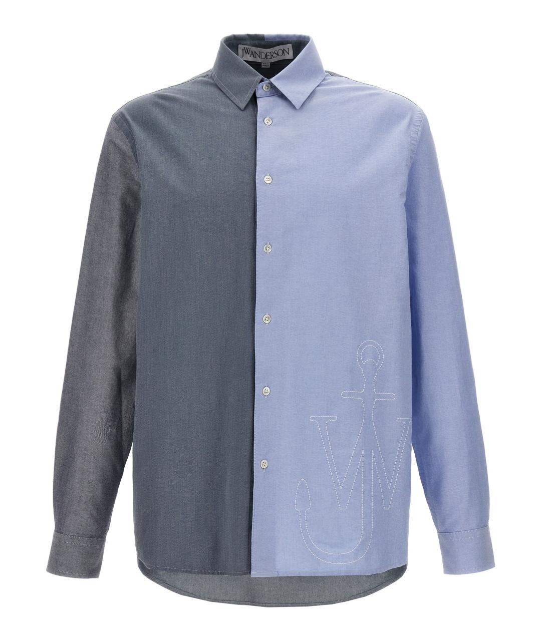 J.W.ANDERSON Синяя хлопковая кэжуал рубашка, фото 1
