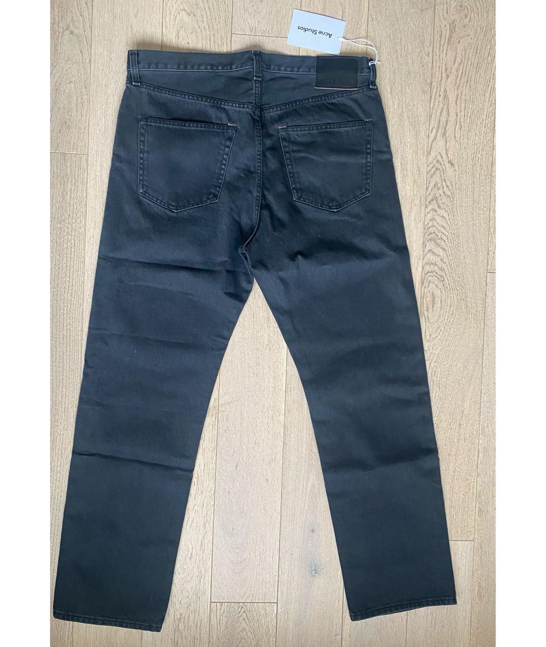 ACNE STUDIOS Антрацитовые хлопковые прямые джинсы, фото 2