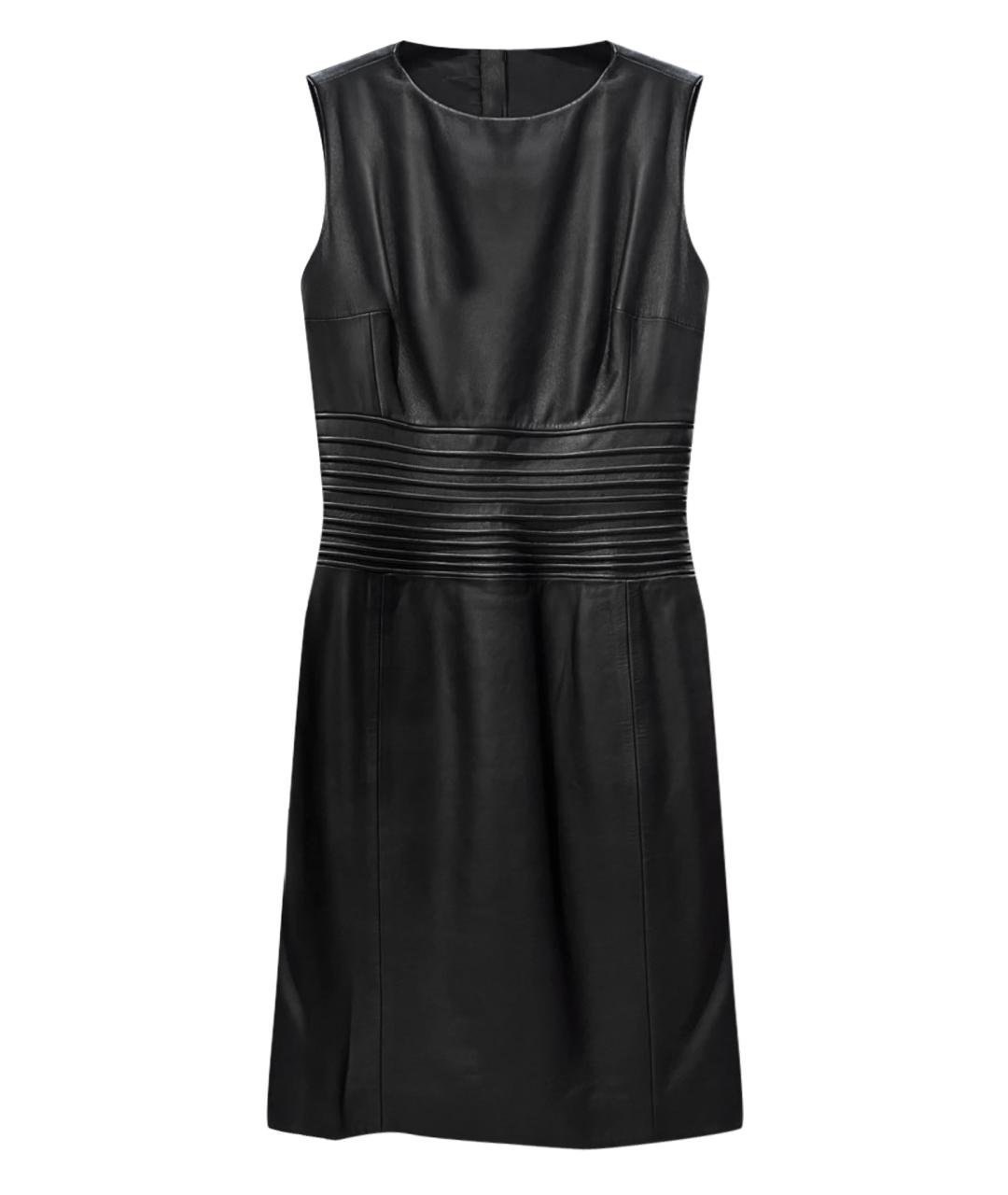 GIANFRANCO FERRE Черное кожаное повседневное платье, фото 1