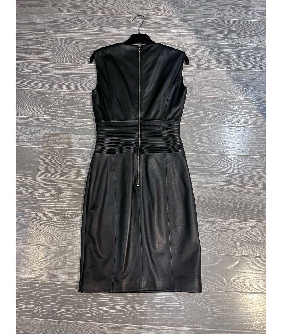 GIANFRANCO FERRE Черное кожаное повседневное платье, фото 2