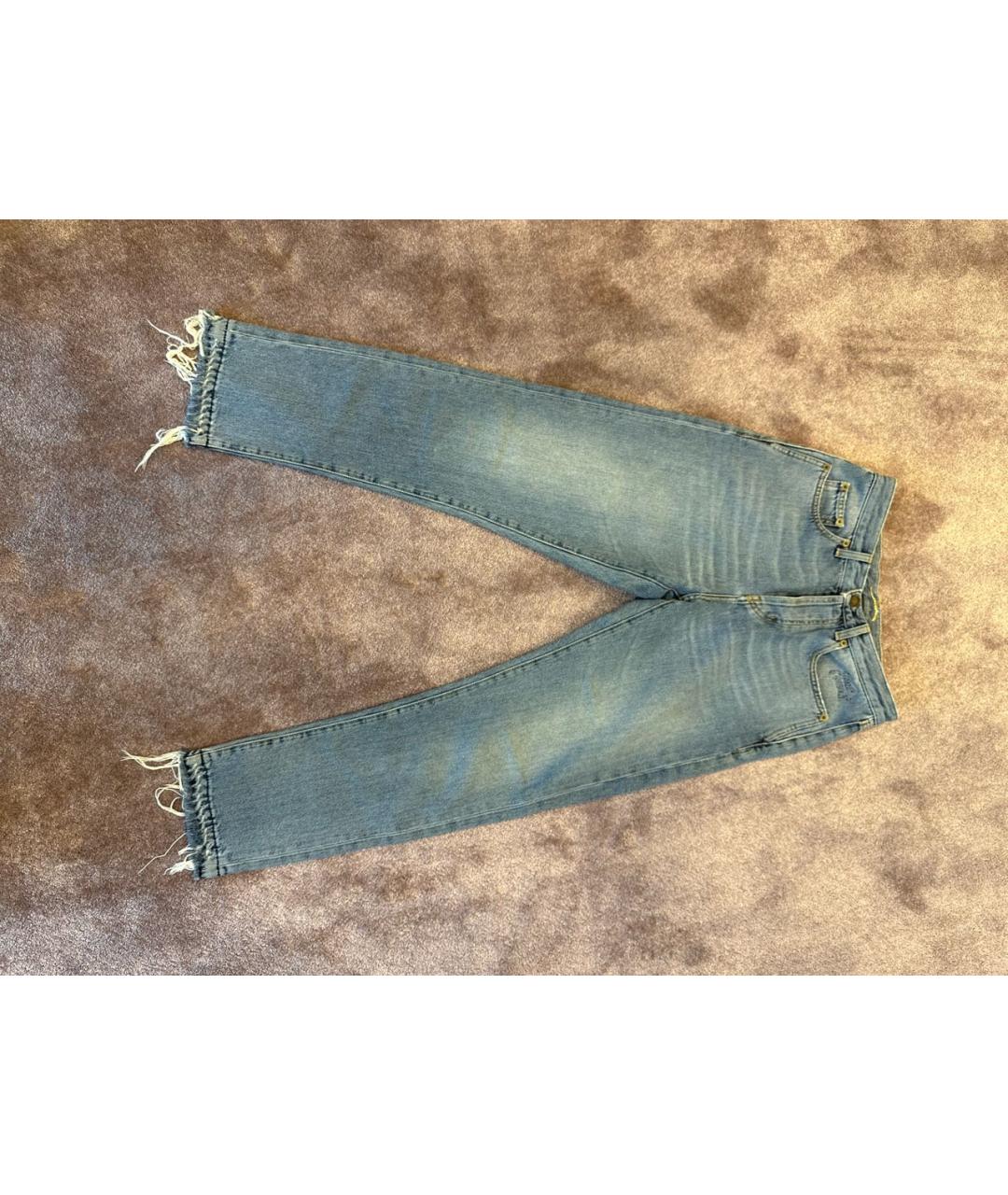 SAINT LAURENT Голубые хлопковые прямые джинсы, фото 5