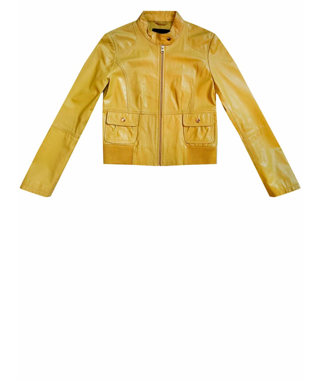 MAX&CO Желтая кожаная куртка, фото 1