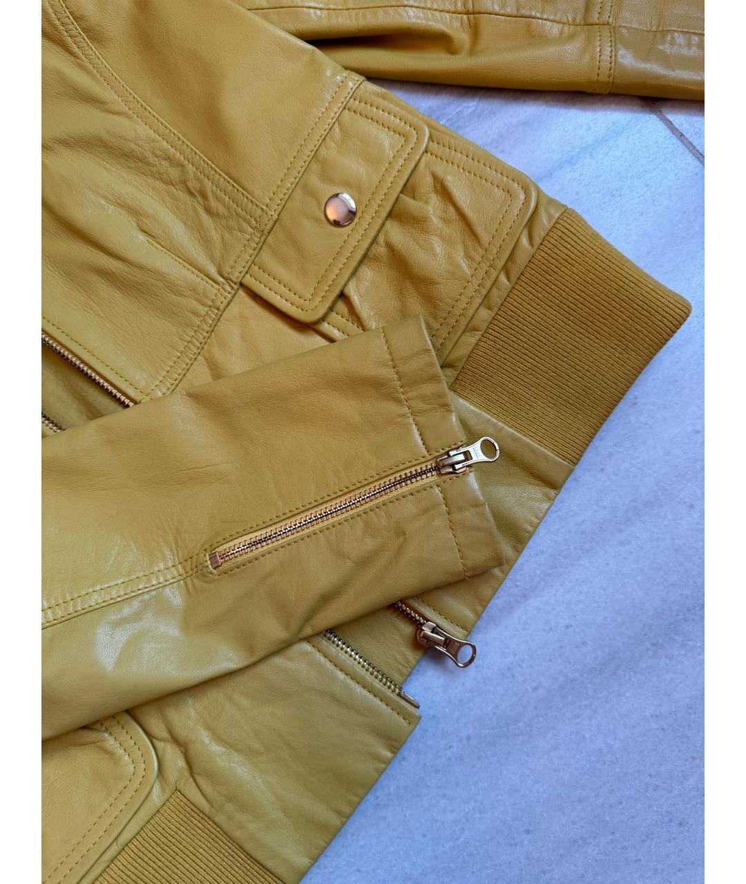 MAX&CO Желтая кожаная куртка, фото 4