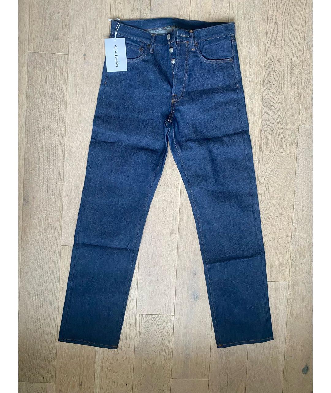 ACNE STUDIOS Синие хлопковые прямые джинсы, фото 5