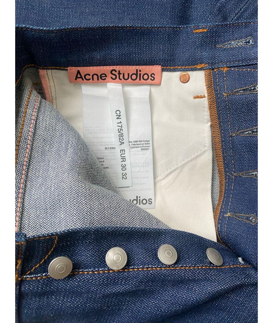 ACNE STUDIOS Синие хлопковые прямые джинсы, фото 4