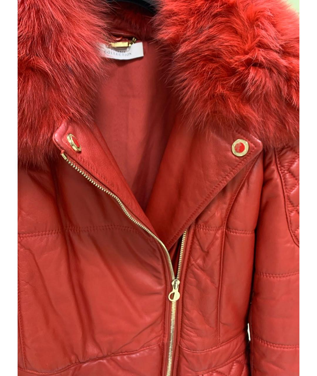 VERSACE COLLECTION Красное кожаное пальто, фото 4