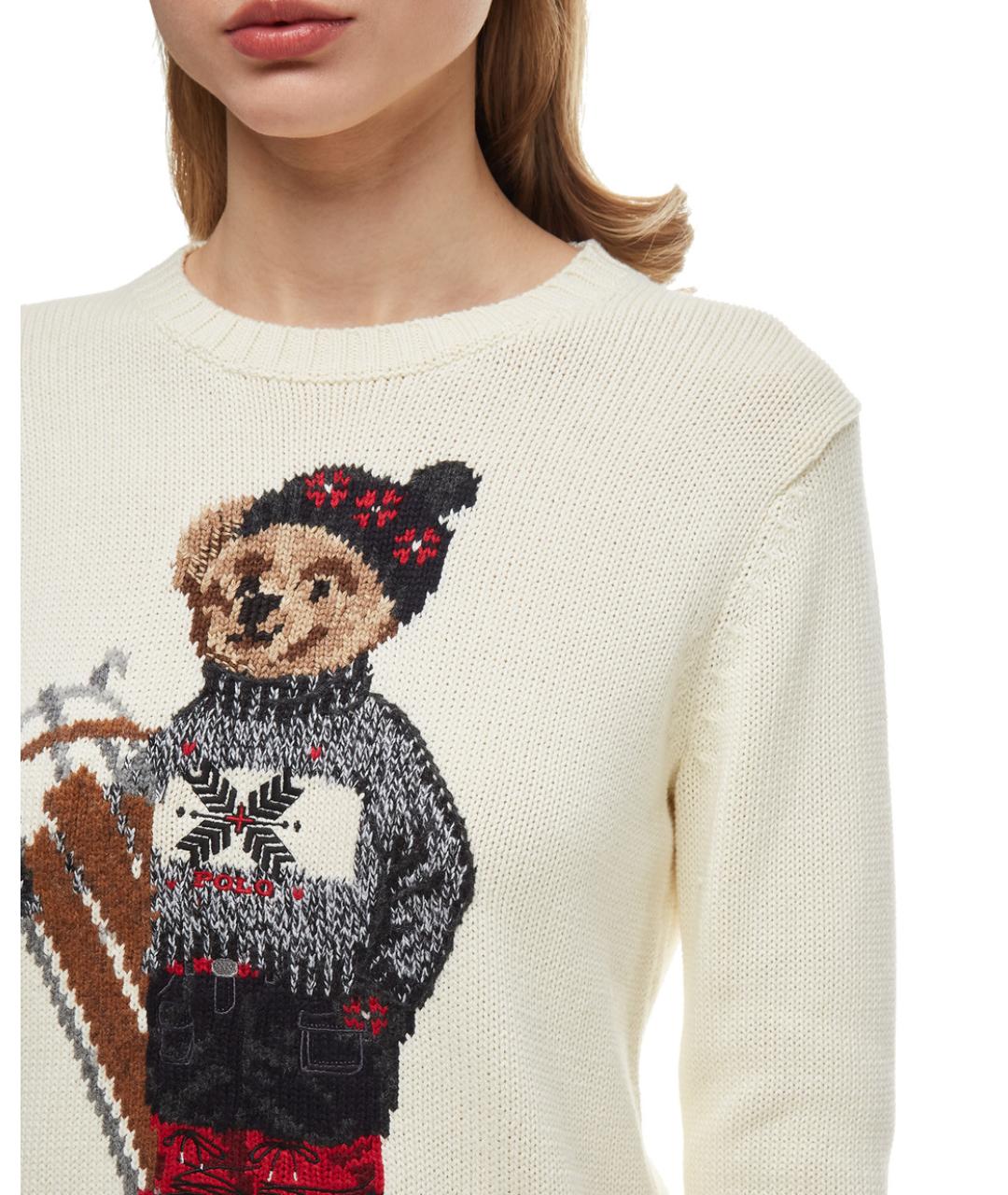 POLO RALPH LAUREN Белый хлопковый джемпер / свитер, фото 5