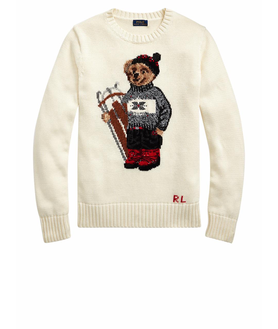 POLO RALPH LAUREN Белый хлопковый джемпер / свитер, фото 1