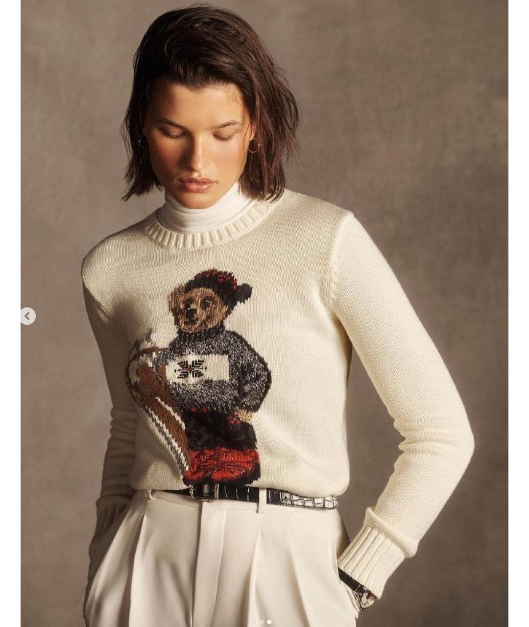 POLO RALPH LAUREN Белый хлопковый джемпер / свитер, фото 3