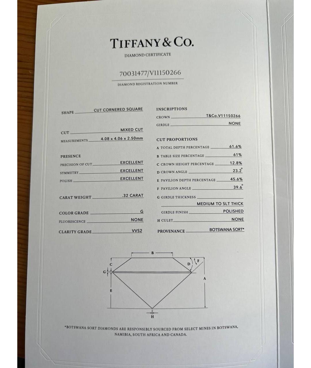 TIFFANY&CO Серебряное платиновое кольцо, фото 8