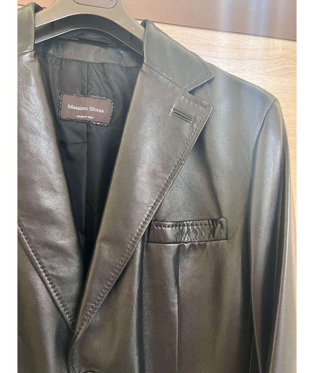 MASSIMO SFORZA Черный кожаный пиджак, фото 4