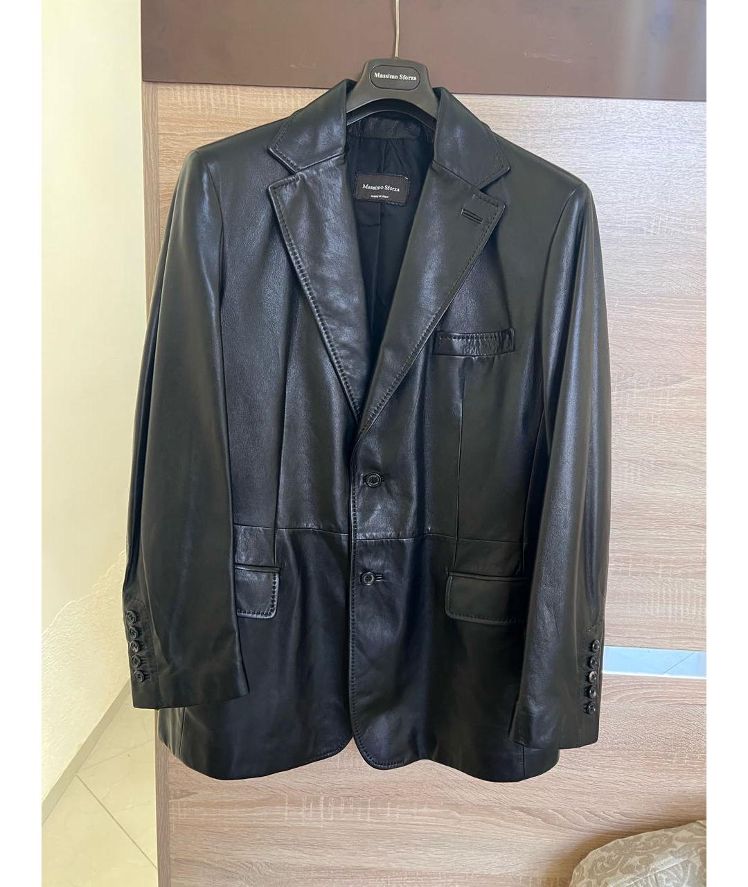 MASSIMO SFORZA Черный кожаный пиджак, фото 6