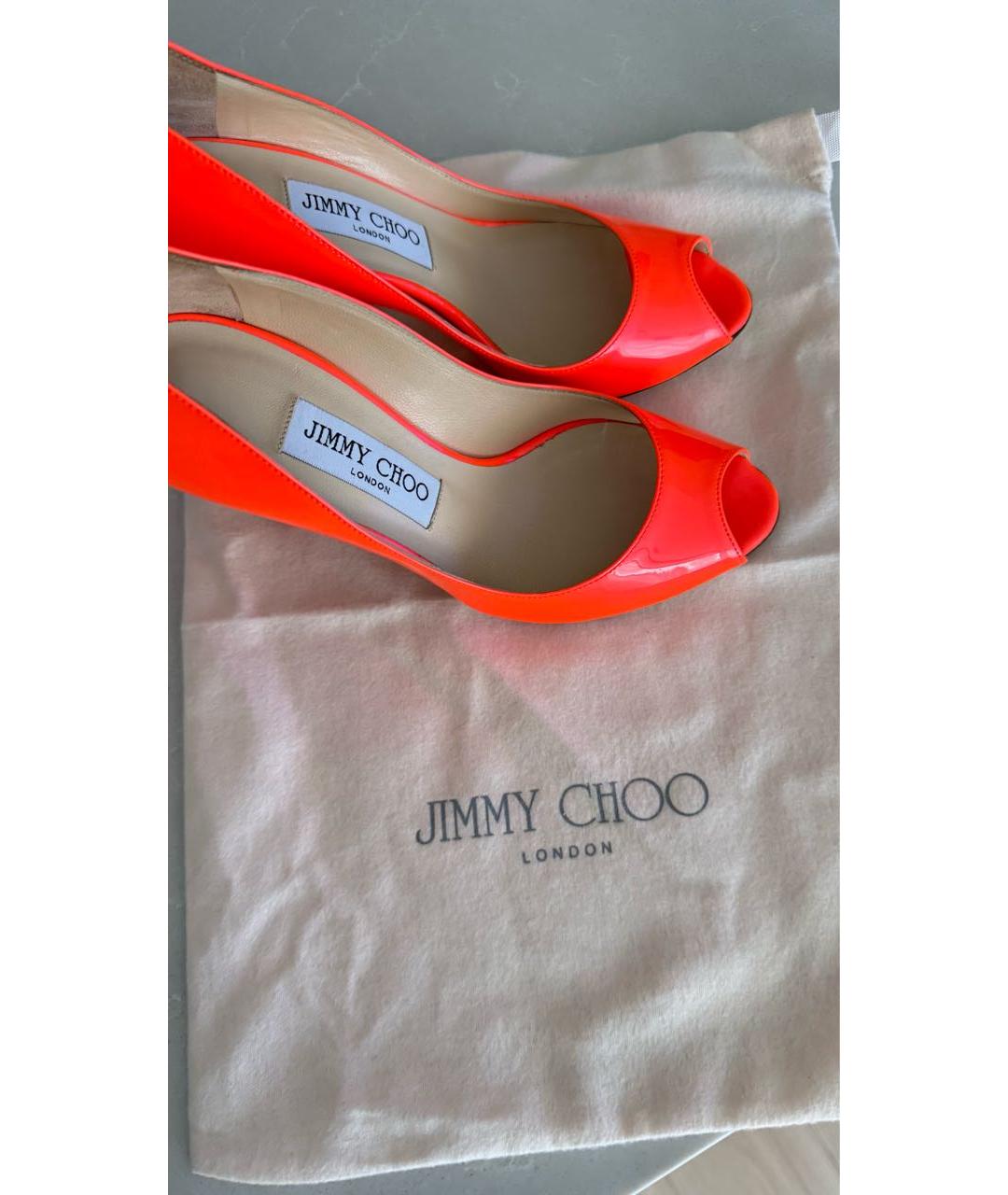 JIMMY CHOO Коралловые кожаные туфли, фото 8