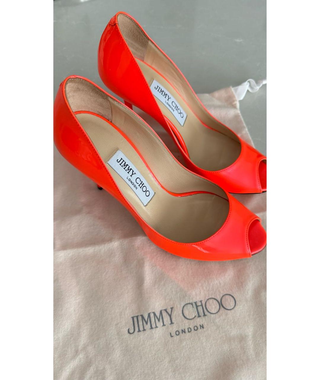 JIMMY CHOO Коралловые кожаные туфли, фото 2