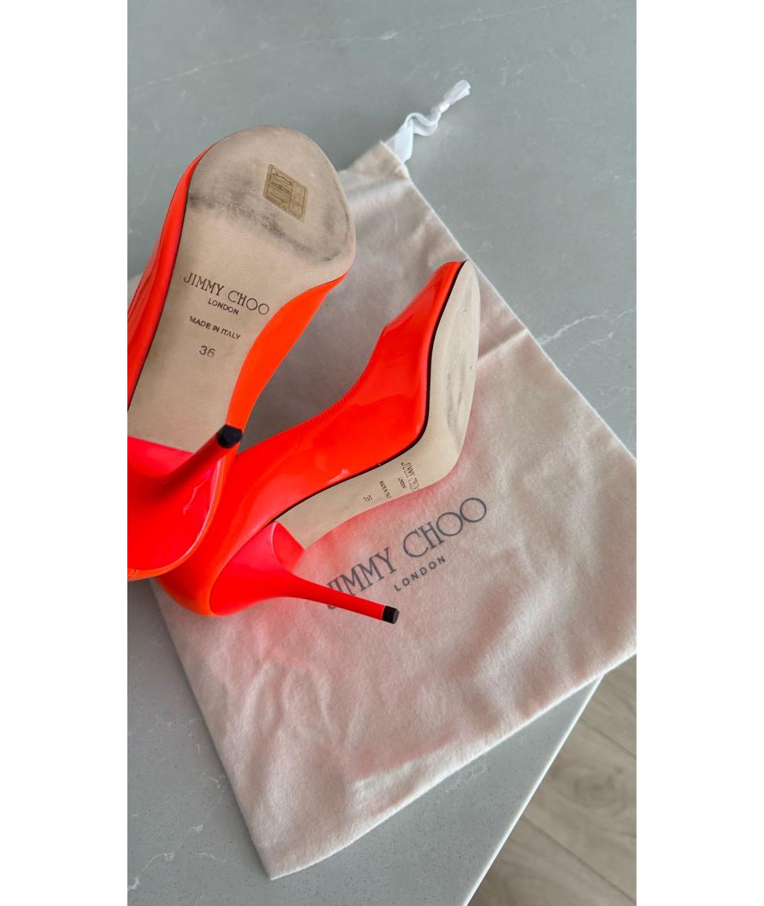 JIMMY CHOO Коралловые кожаные туфли, фото 7