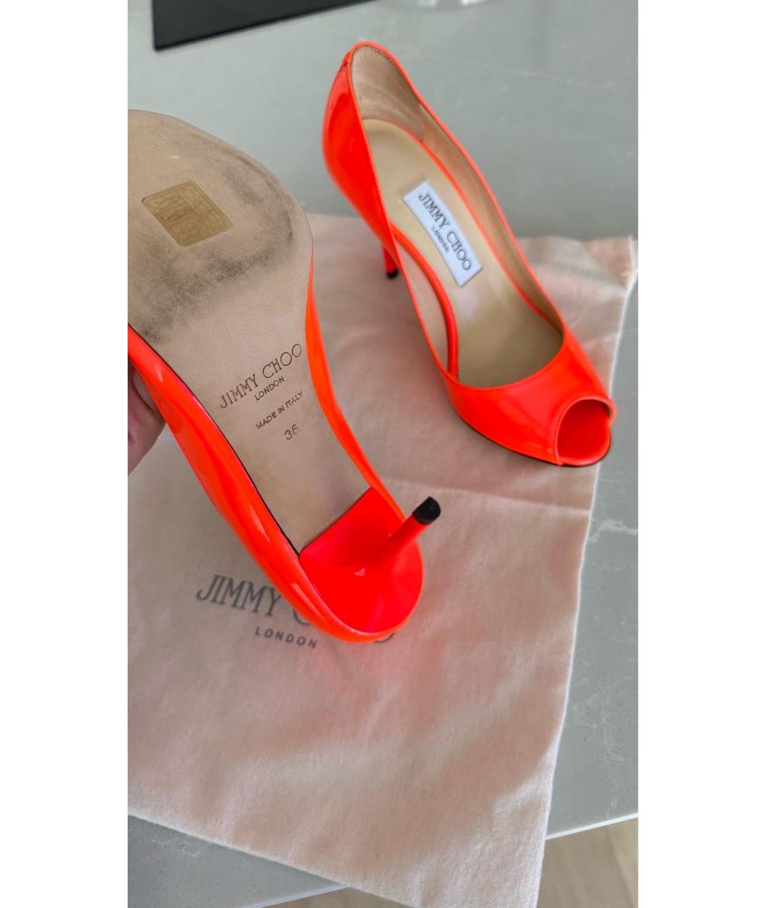 JIMMY CHOO Коралловые кожаные туфли, фото 5