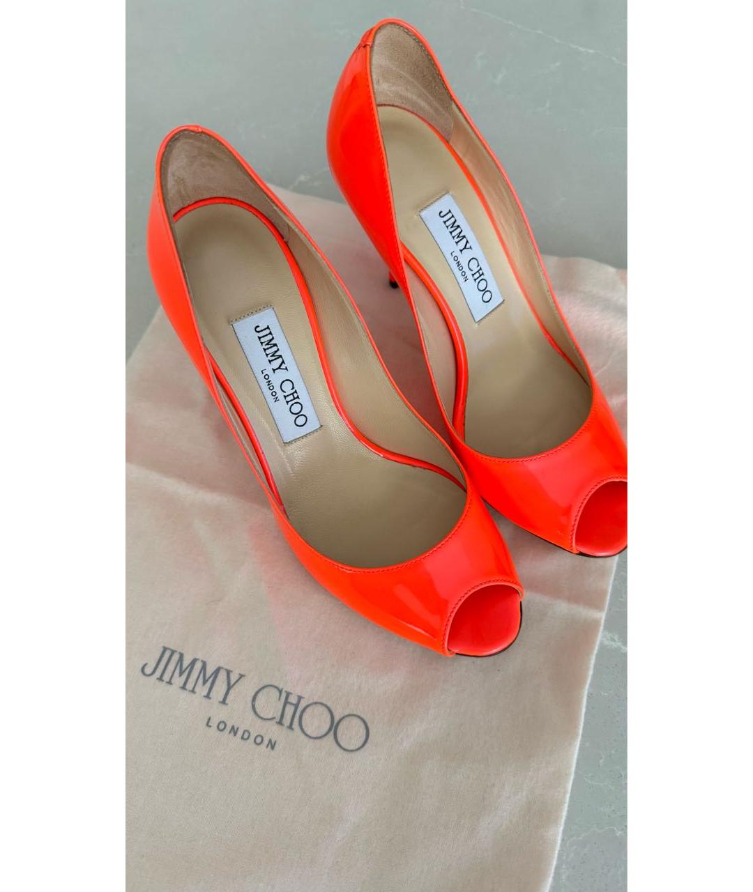 JIMMY CHOO Коралловые кожаные туфли, фото 6