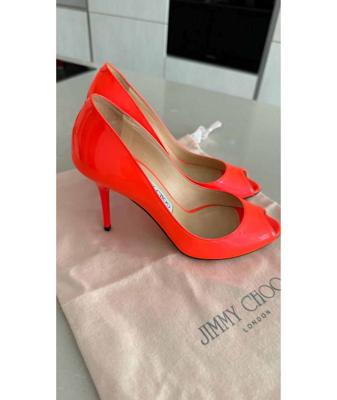 JIMMY CHOO Коралловые кожаные туфли, фото 3