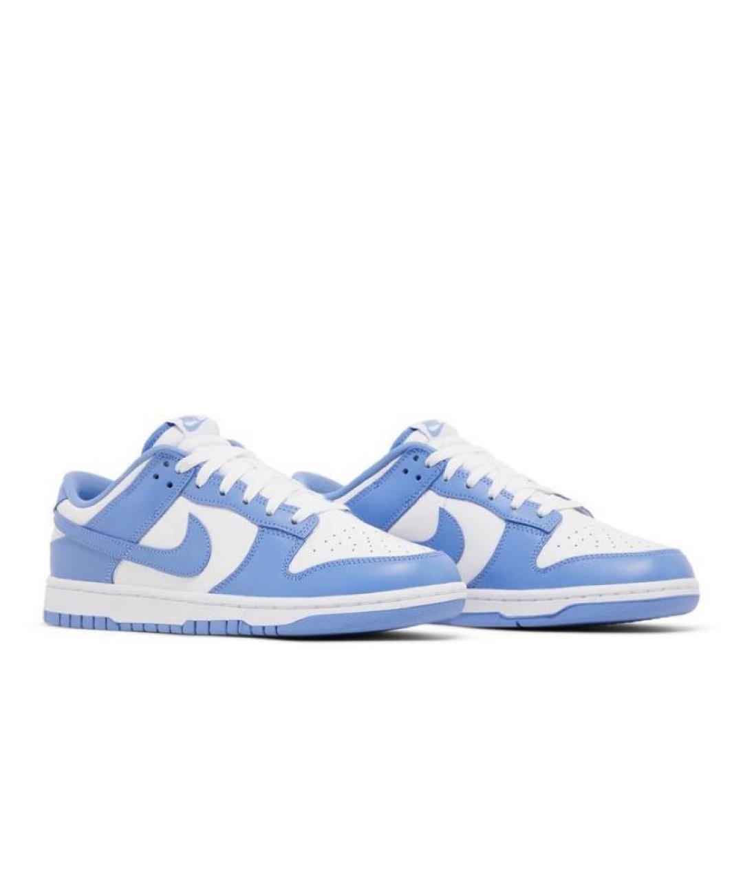 NIKE Голубые кожаные низкие кроссовки / кеды, фото 4