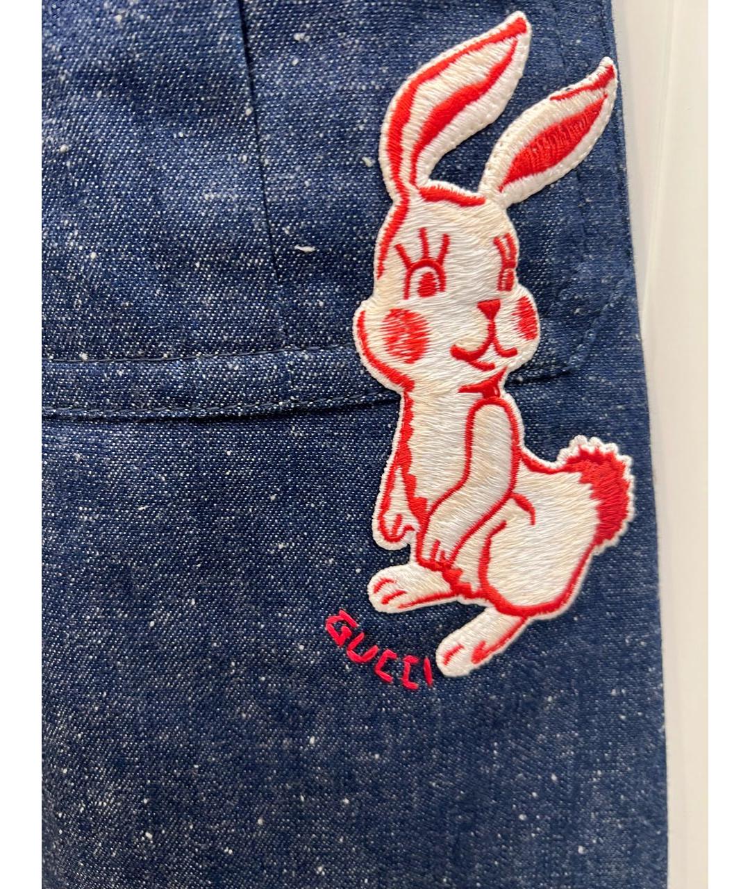 GUCCI Темно-синяя хлопковая юбка миди, фото 3