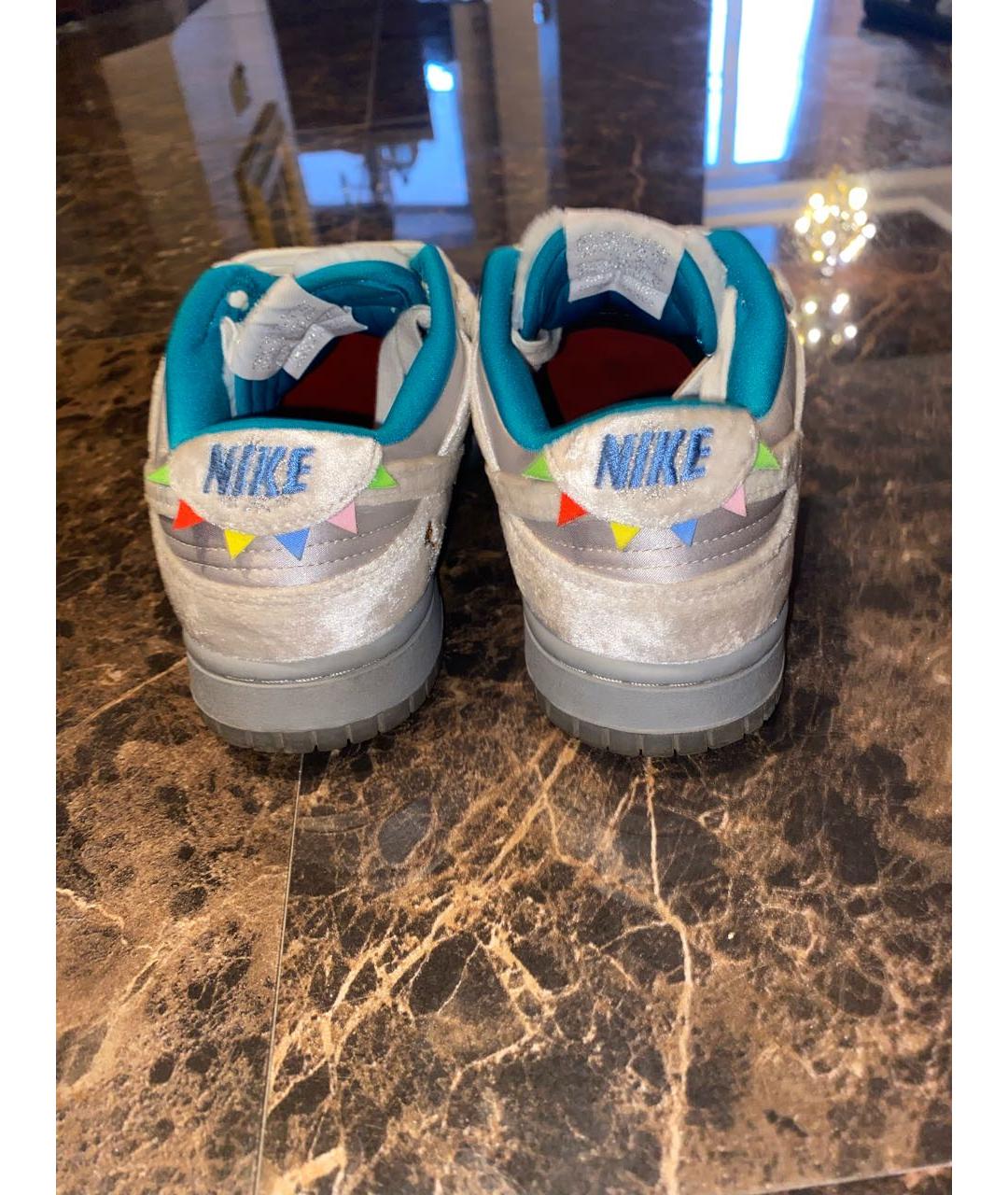 NIKE Серебряные бархатные кроссовки, фото 4