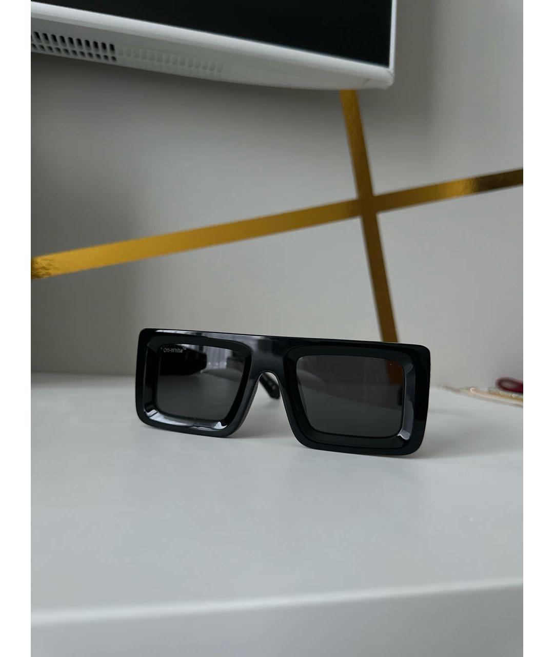OFF-WHITE Черные пластиковые солнцезащитные очки, фото 5
