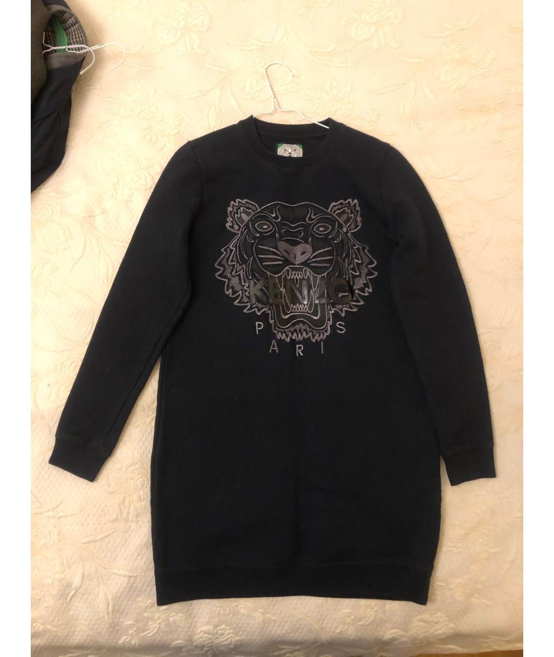 KENZO Черное хлопковое повседневное платье, фото 9