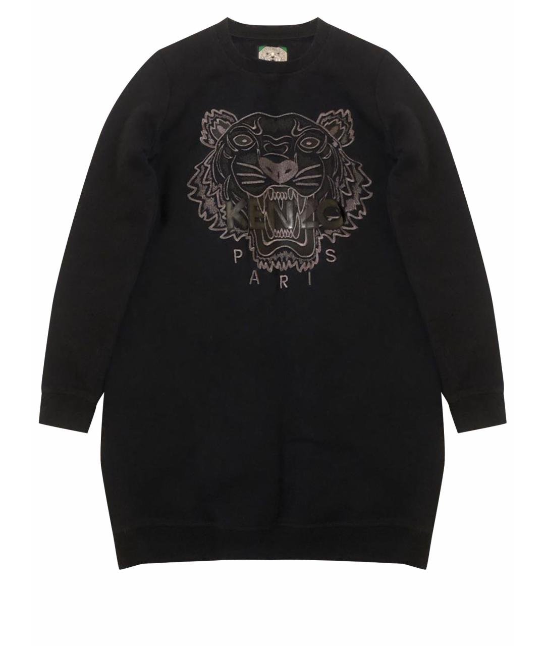 KENZO Черное хлопковое повседневное платье, фото 1